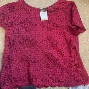 Maroon Shirt, Lace Front